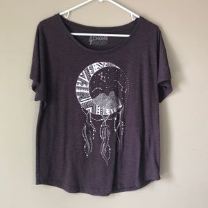 Purple short sleeve graphic tee